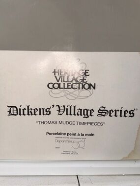 Dickens' Village Series Thomas Mudge Timepieces Dept 56
